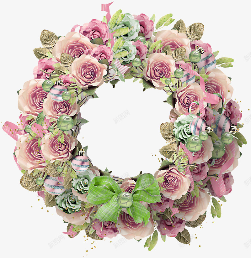 粉色花环png免抠素材_新图网 https://ixintu.com 产品实物 头饰 粉色 花环