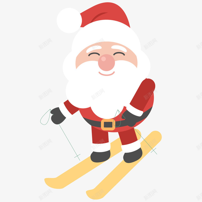 滑雪的卡通圣诞老人png免抠素材_新图网 https://ixintu.com 卡通 可爱 圣诞老人 圣诞节 滑雪 节日装饰 运动