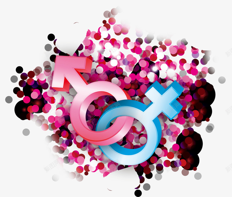 雌雄标志符号png免抠素材_新图网 https://ixintu.com 婚庆装饰 情人节平面图案 浪漫小圆点 装饰图案