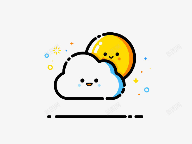 APP旅行元素png免抠素材_新图网 https://ixintu.com APP元素 卡通 太阳 旅行元素 白云