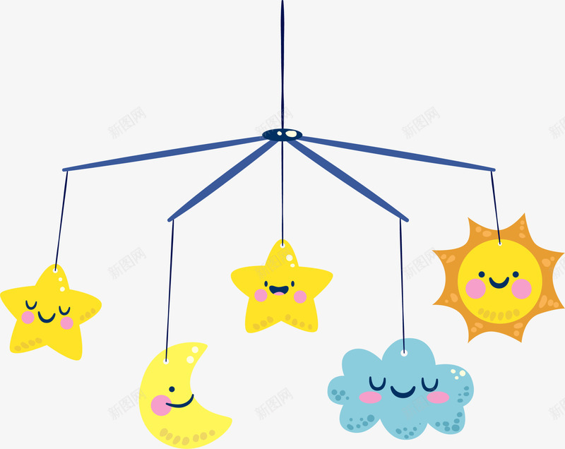 儿童节儿童玩具摇铃png免抠素材_新图网 https://ixintu.com 云朵 儿童玩具 儿童节 太阳 星星 月亮 玩具摇铃