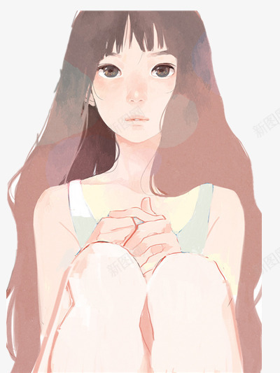 孤独少女png免抠素材_新图网 https://ixintu.com 孤单 孤独寂寞少女 寂寞 少女插画 手绘少女 治愈系美女插画 长发美女插画