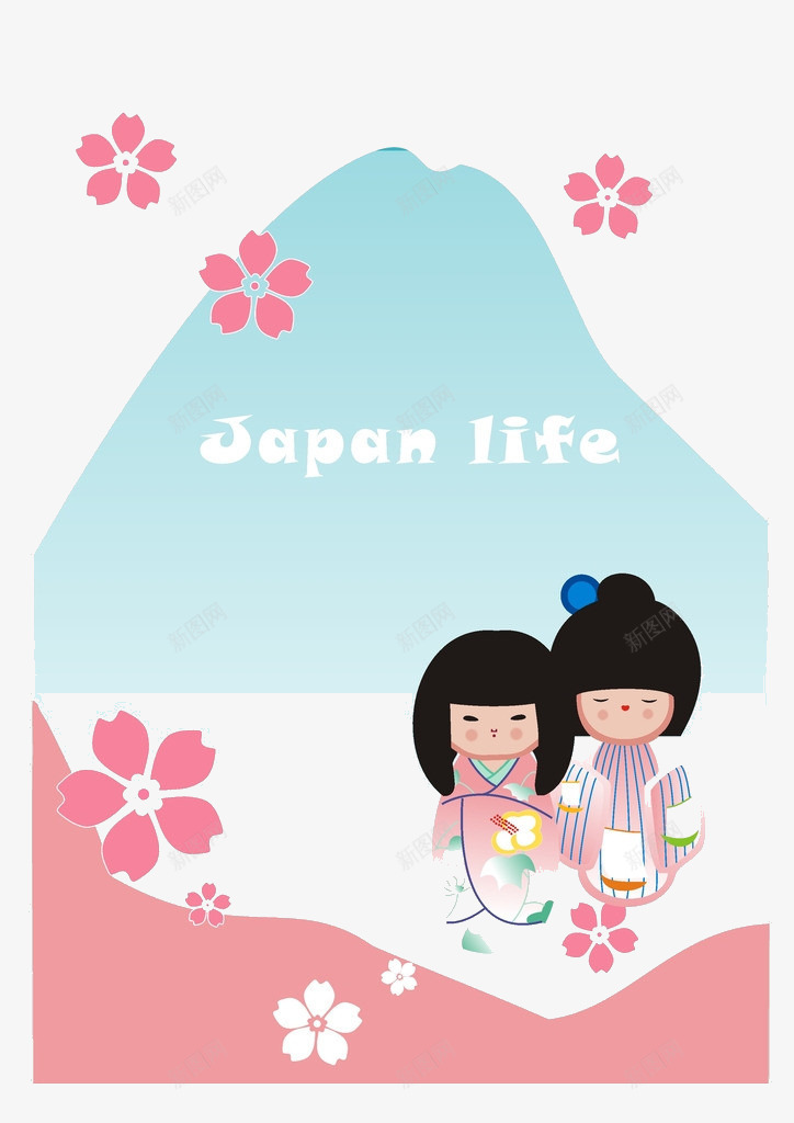 浪漫生活png免抠素材_新图网 https://ixintu.com 日本 日本素材 樱花飘落 爱情 线描 艺术