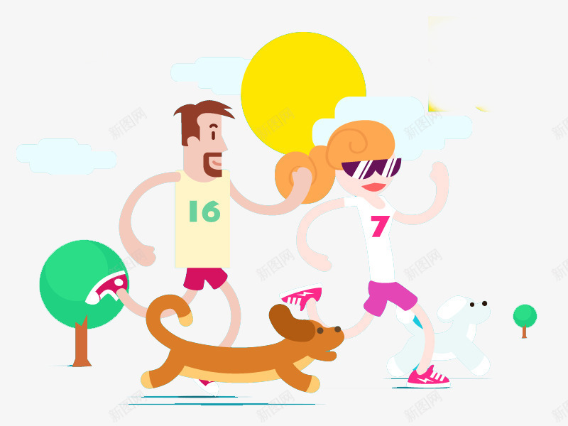扁平化跑步的人png免抠素材_新图网 https://ixintu.com H5页面素材 创意卡通元素 卡通 扁平化 扁平素材 电商卡通 网页设计卡通 跑步 运动