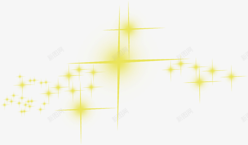 黄色卡通唯美星光装饰png免抠素材_新图网 https://ixintu.com 卡通 星光 装饰 黄色