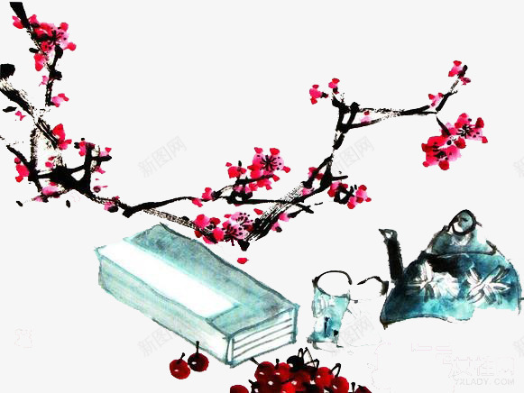 樱花水墨画png免抠素材_新图网 https://ixintu.com 手绘 樱花 樱花水墨 水墨樱花 水墨画 绽放的樱花 美丽樱花
