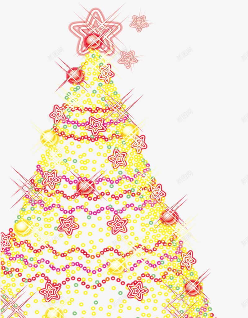 星光组成的圣诞树png免抠素材_新图网 https://ixintu.com 光点 圣诞树 圣诞节 圣诞装饰 星光 黄色