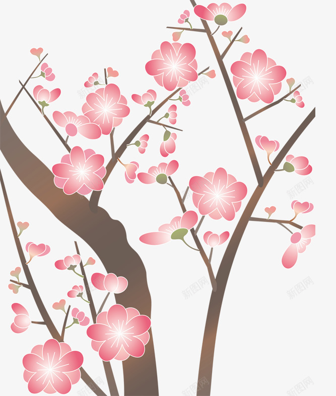 卡通手绘樱花图案png免抠素材_新图网 https://ixintu.com 卡通 图案 手绘 樱花