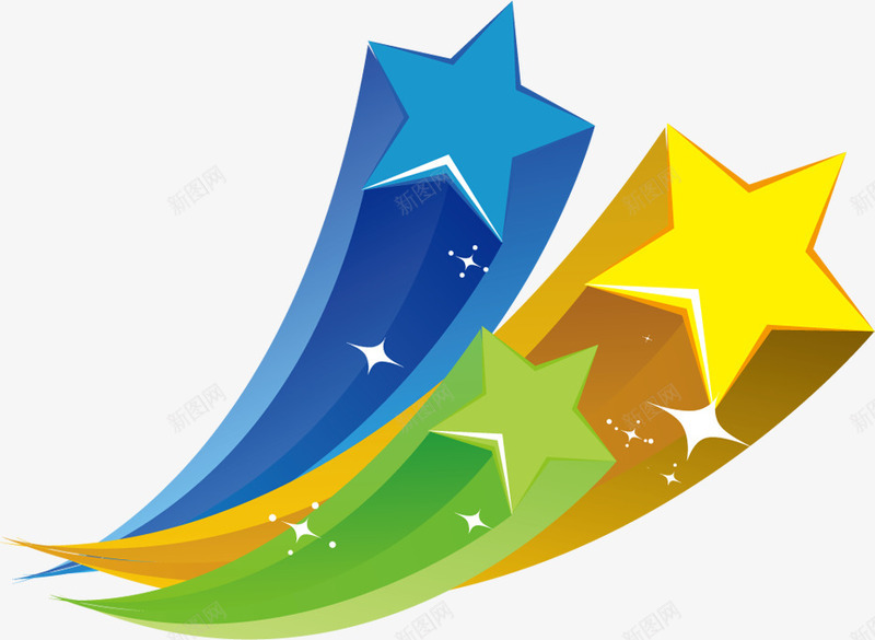 彩色卡通可爱星光线条png免抠素材_新图网 https://ixintu.com 卡通 可爱 彩色 星光 线条