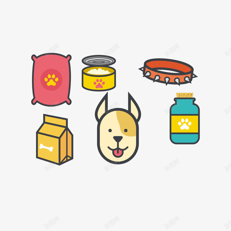 简洁狗掌印小狗宠物用品png免抠素材_新图网 https://ixintu.com 卡通 宠物用品 狗 狗掌 狗掌印 狗枕头 狗爪 狗粮 狗罐头 简洁 简约 项圈
