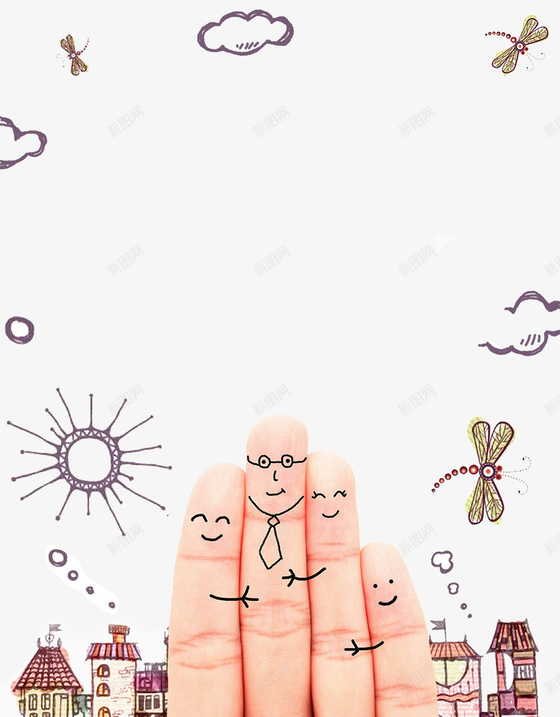 卡通手绘手指表情psd免抠素材_新图网 https://ixintu.com 云朵装饰 免抠表情手指 卡通 手指表情 手绘 蜻蜓