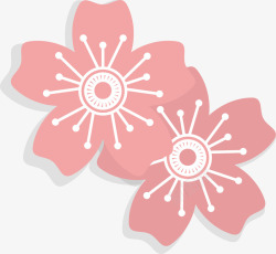 水彩粉色樱花装饰矢量图素材