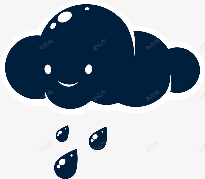 卡通乌云图标png_新图网 https://ixintu.com 下雨 乌云 云朵 儿童 手绘卡通 涂鸦 矢量图案