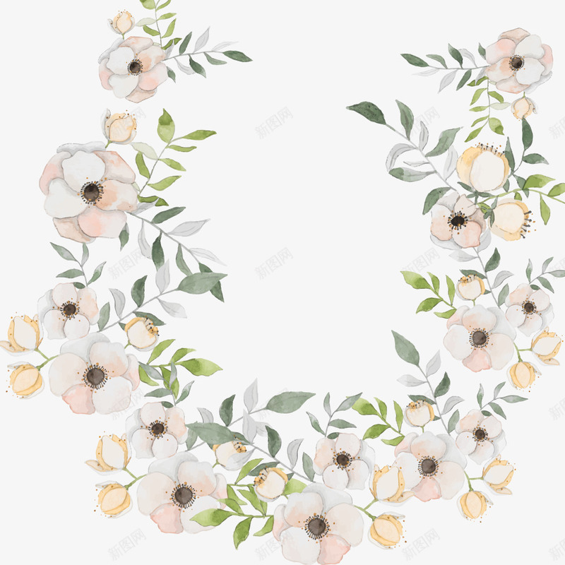 情人节花环装饰边框png免抠素材_新图网 https://ixintu.com 彩绘 彩色 手绘 植物 花卉 装饰边框 边框设计