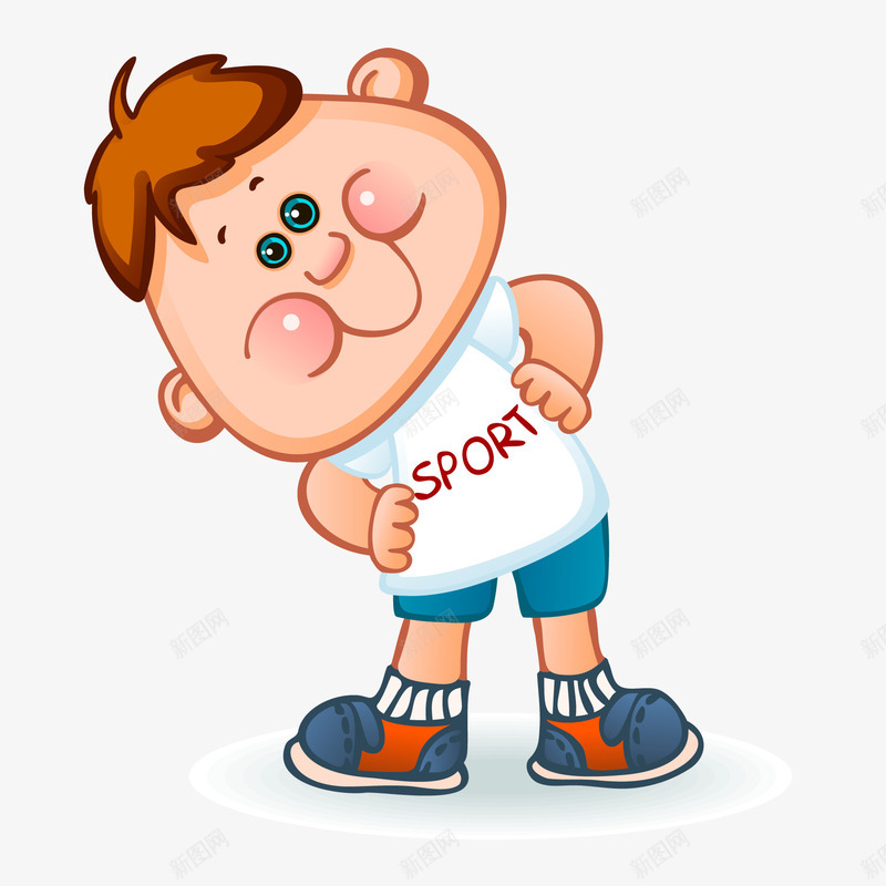 卡通做热身运动的人物矢量图ai免抠素材_新图网 https://ixintu.com 人物设计 卡通 校园运动会 热身运动 锻炼 矢量图