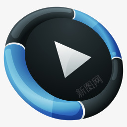 播放图标png_新图网 https://ixintu.com 三角形 图标 播放键 蓝色