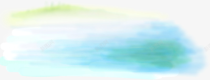 手绘蓝色唯美白云png免抠素材_新图网 https://ixintu.com 白云 蓝色