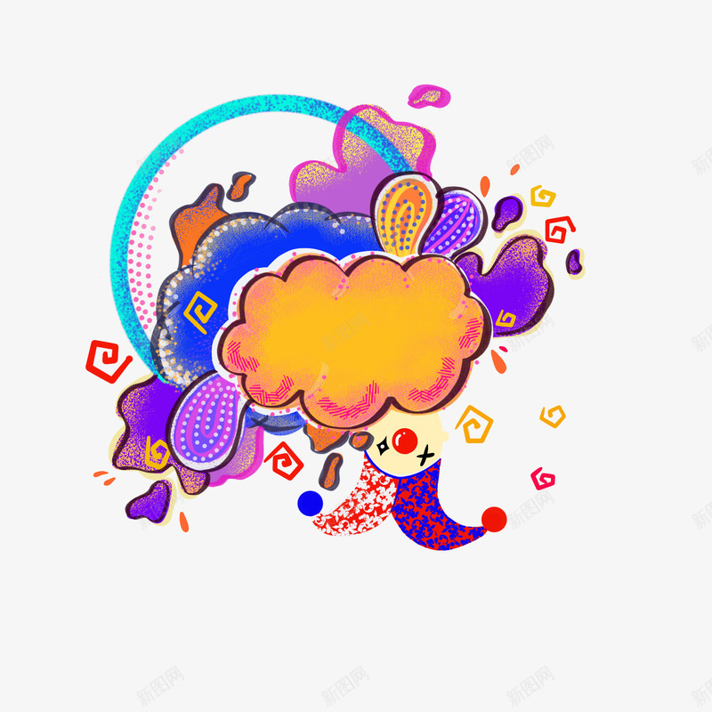 愚人节多彩炫彩云朵装饰png免抠素材_新图网 https://ixintu.com joker 云朵装饰 多彩 小丑 愚人节 炫彩