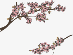 手绘春天粉色樱花矢量图素材
