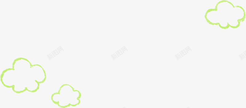 绿色手绘卡通白云png免抠素材_新图网 https://ixintu.com 卡通 白云 绿色