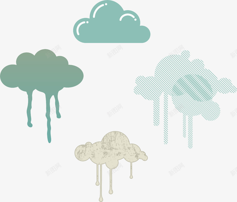 云朵图矢量图eps免抠素材_新图网 https://ixintu.com 下雨的云 云朵 云朵矢量素材 各种形状的云 矢量图