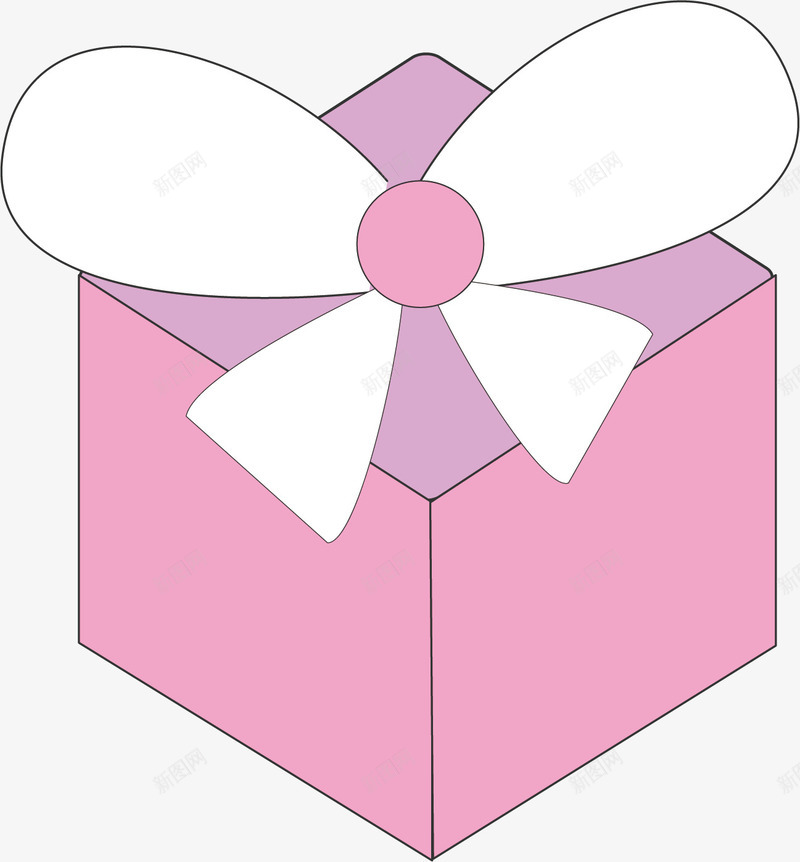 粉丝简洁卡通礼物盒库png免抠素材_新图网 https://ixintu.com 可爱 小巧 方正 蝴蝶结