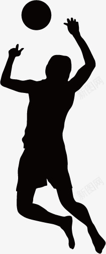 排球剪影png免抠素材_新图网 https://ixintu.com 体育 剪影 排球 运动
