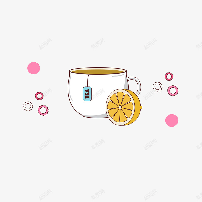 卡通英式红茶柠檬矢量图ai免抠素材_新图网 https://ixintu.com 下午茶 卡通 柠檬 简洁 红茶 英式红茶 茶杯 矢量图
