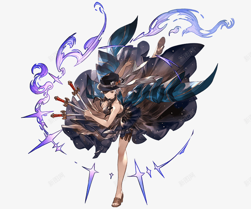 动漫炫酷黑衣美女png免抠素材_新图网 https://ixintu.com 美女 黑衣