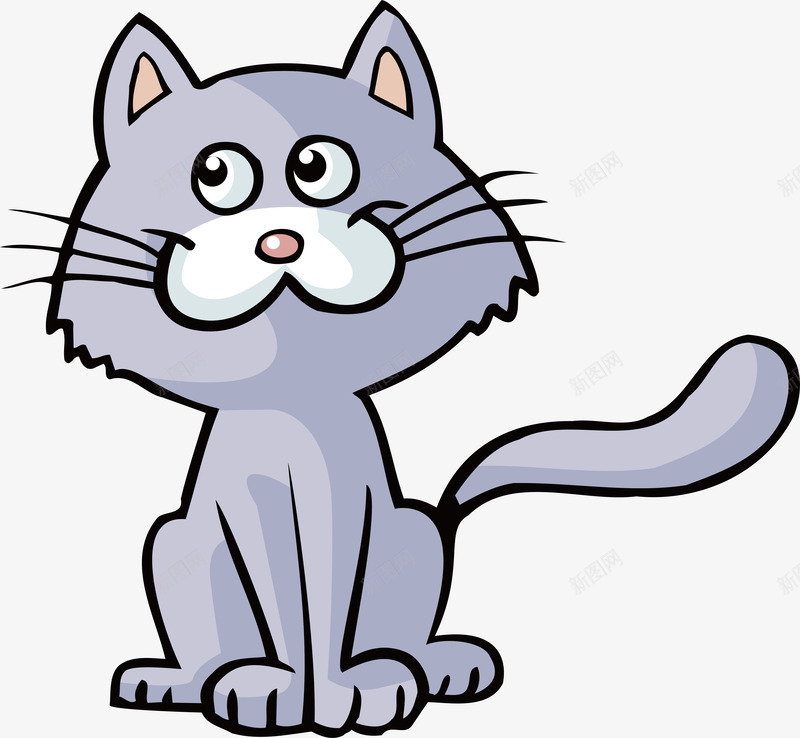 卡通小猫矢量图ai免抠素材_新图网 https://ixintu.com 动物 动物图案 动物头像 动物插画 卡通动物 可爱卡通动物 小动物 小猫PNG 矢量图