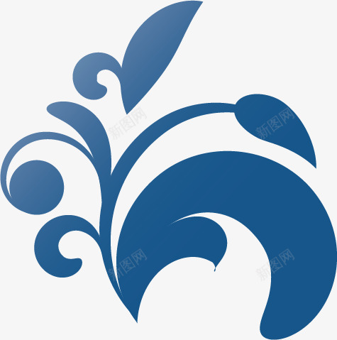 花卉png免抠素材_新图网 https://ixintu.com 剪影 花草 蓝色