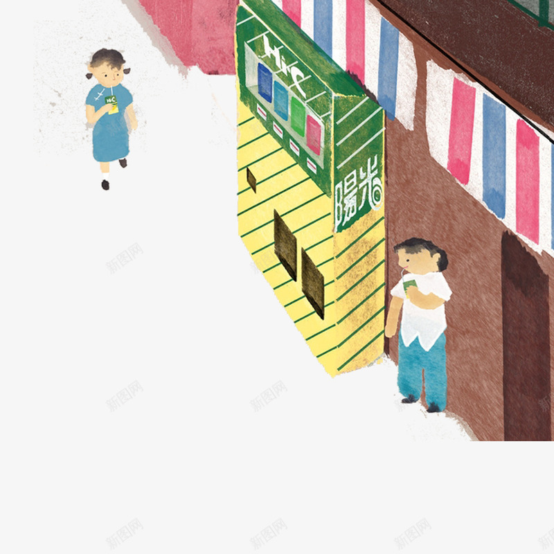 怀旧老香港店铺png免抠素材_新图网 https://ixintu.com 中华人民共和国香港特别行政区 中国香港 底纹 店面插画 插画 海报设计 老香港 老香港小吃店 老香港店铺 香港城市 香港小吃 香港景区 香港美食
