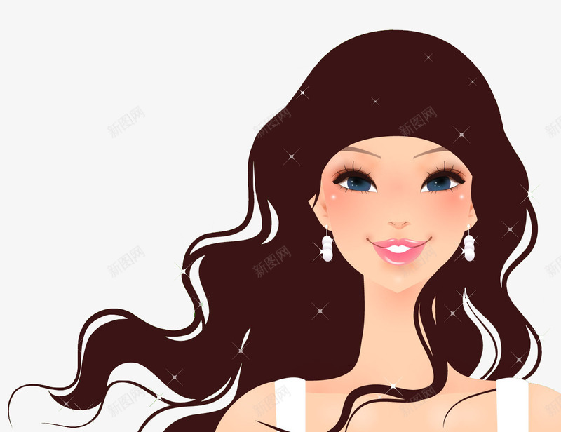 卡通美妆美女png免抠素材_新图网 https://ixintu.com 化妆 卡通素材 美容海报装饰
