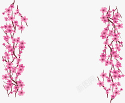 粉红浪漫樱花树枝矢量图素材