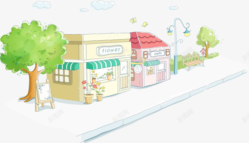 风景插画png免抠素材_新图网 https://ixintu.com 儿童插图 儿童画 城市 建筑 彩铅画 房屋 插画 风景 风景插画