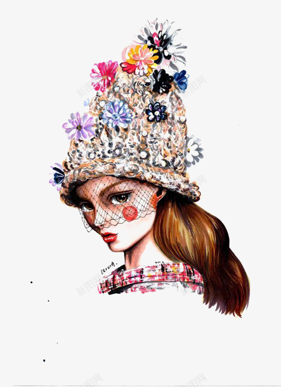 时尚欧美女生png免抠素材_新图网 https://ixintu.com 卡通 女生 手绘 插画 模特 欧美