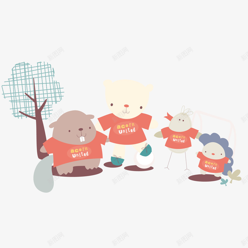 卡通动物运动会矢量图ai免抠素材_新图网 https://ixintu.com 动物设计 卡通 扁平化 插画设计 运动 矢量图