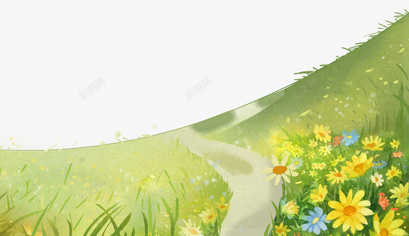 夏日装饰插图水彩草丛花卉插画png免抠素材_新图网 https://ixintu.com 夏日 插画 水彩 花卉 草丛 草地插图 装饰插图