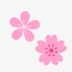 春天植物粉红色花朵春季樱花桃花矢量图素材