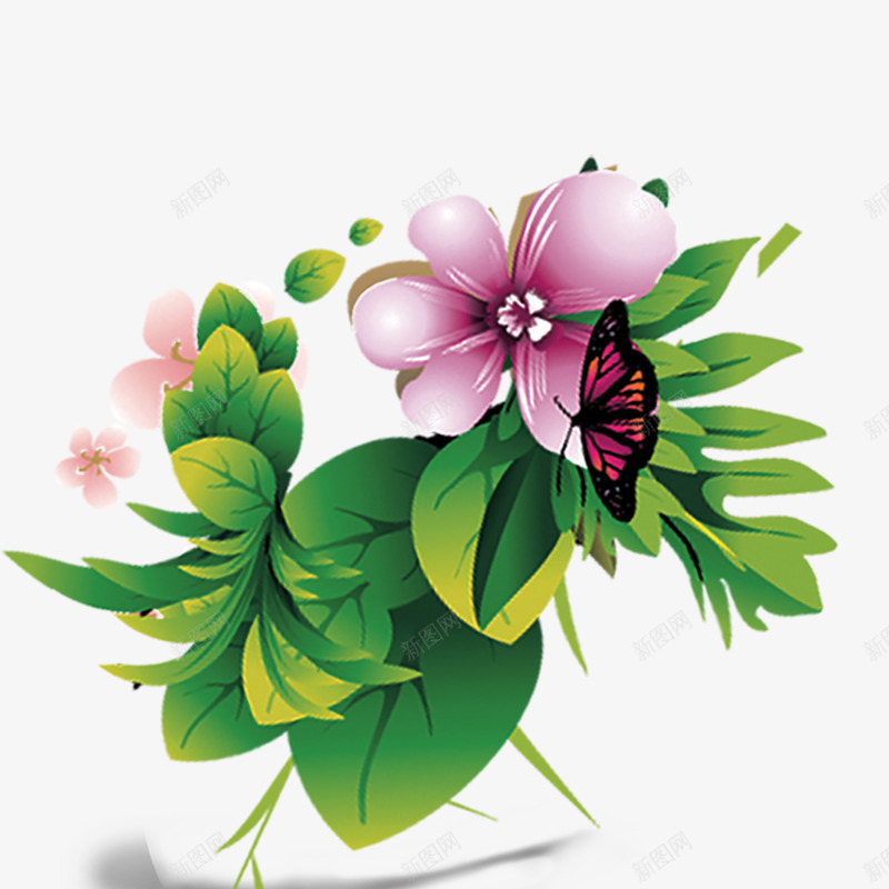 花草psd免抠素材_新图网 https://ixintu.com PNG 夏季素材 植物 花卉