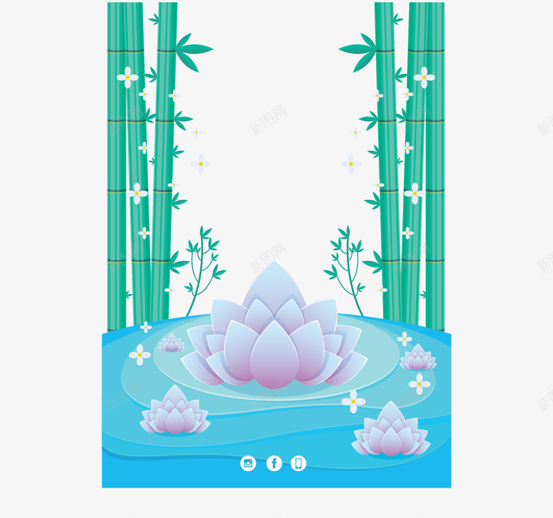 竹林深处的莲花池海报矢量图ai免抠素材_新图网 https://ixintu.com 矢量png 竹林 美容 美容院 莲花池 矢量图