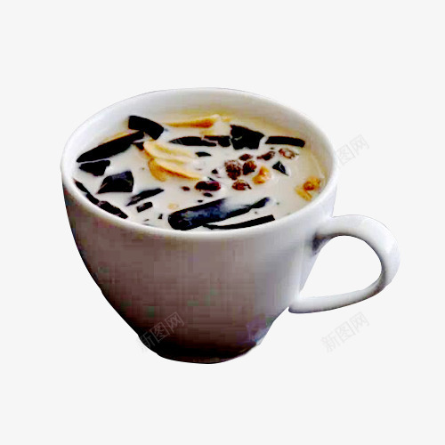 怀旧瓷杯装仙草奶茶png免抠素材_新图网 https://ixintu.com 下午茶 仙草奶茶 冷饮 奶茶 清热解毒 烧仙草 瓷杯装仙草奶茶 甜品 美容养颜 饮料