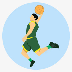 手绘篮球运动员的人物矢量图素材