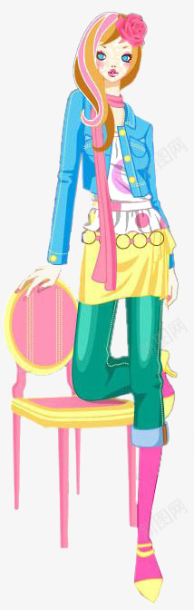 时尚欧美少女png免抠素材_新图网 https://ixintu.com 卡通 女生 手绘 插画 时尚 欧美 漫画 街拍