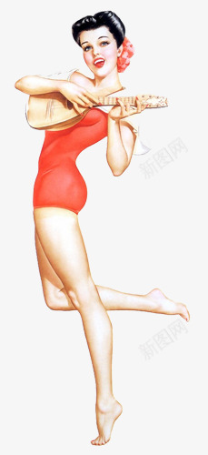 手绘英伦风女人png免抠素材_新图网 https://ixintu.com 乐器 卡通素材 唱歌 女人 手绘欧美素材 手绘英伦风图片 欧美 欧美风景 生活