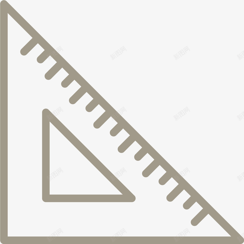 手绘灰色尺子png免抠素材_新图网 https://ixintu.com 三角尺 学习 手绘尺子 水彩 灰色尺子 简约尺子