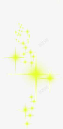 黄色漂浮星光挂历装饰素材