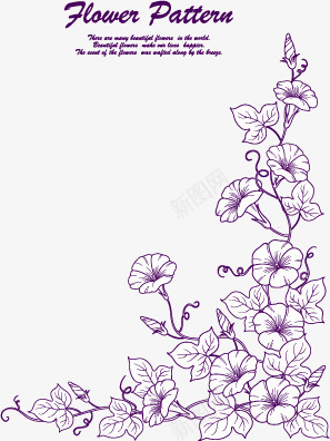 线描花卉矢量图ai免抠素材_新图网 https://ixintu.com 素材 线描稿 花卉 矢量图