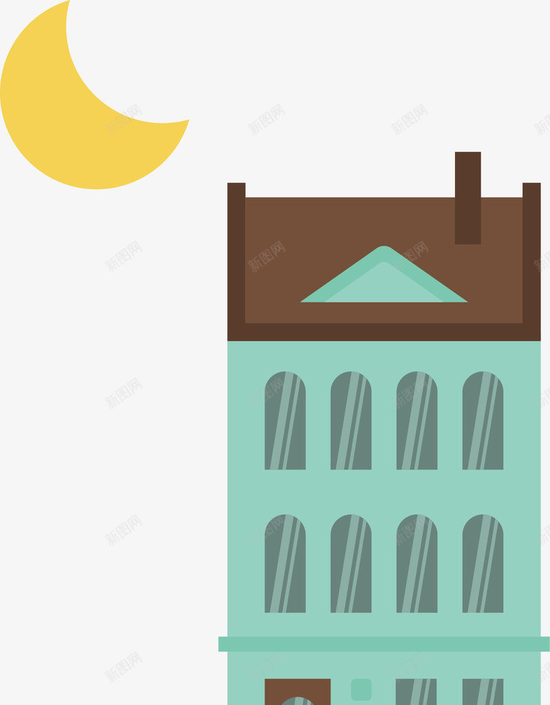 月亮扁平化楼城市矢量图ai免抠素材_新图网 https://ixintu.com 夜晚 扁平化楼 扁平化楼体 扁平化楼城市 扁平化楼房 扁平化楼梯 扁平化楼群 月牙 矢量图 走