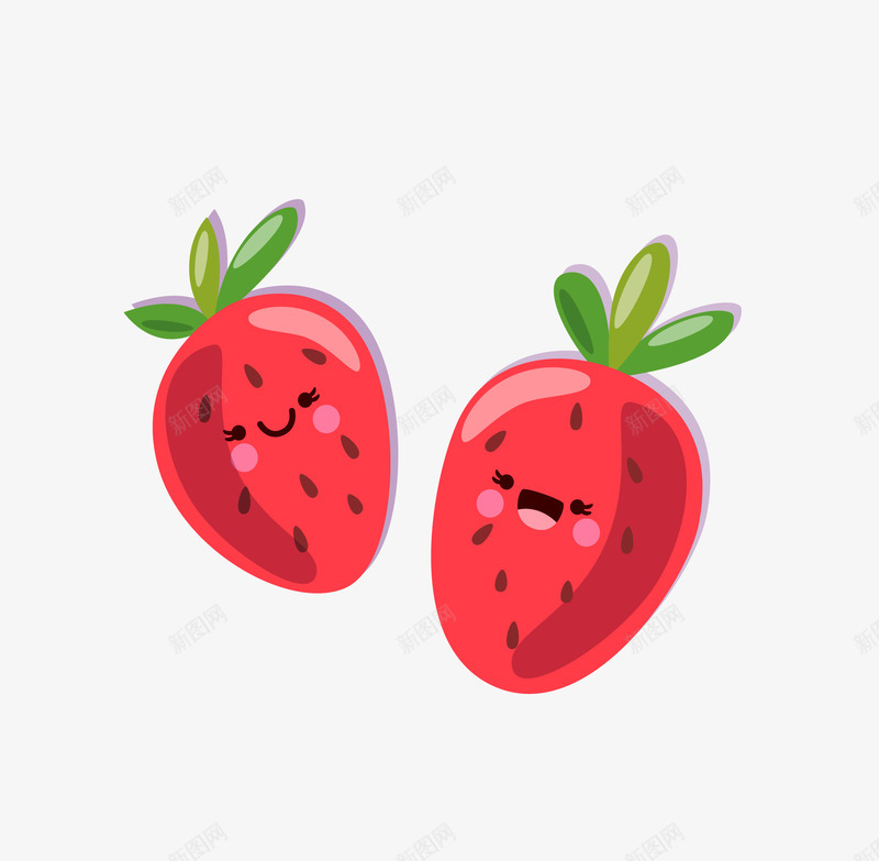 卡通简洁扁平化草莓矢量图eps免抠素材_新图网 https://ixintu.com 卡通草莓 扁平化草莓 矢量草莓 简洁草莓 草莓 草莓png 矢量图